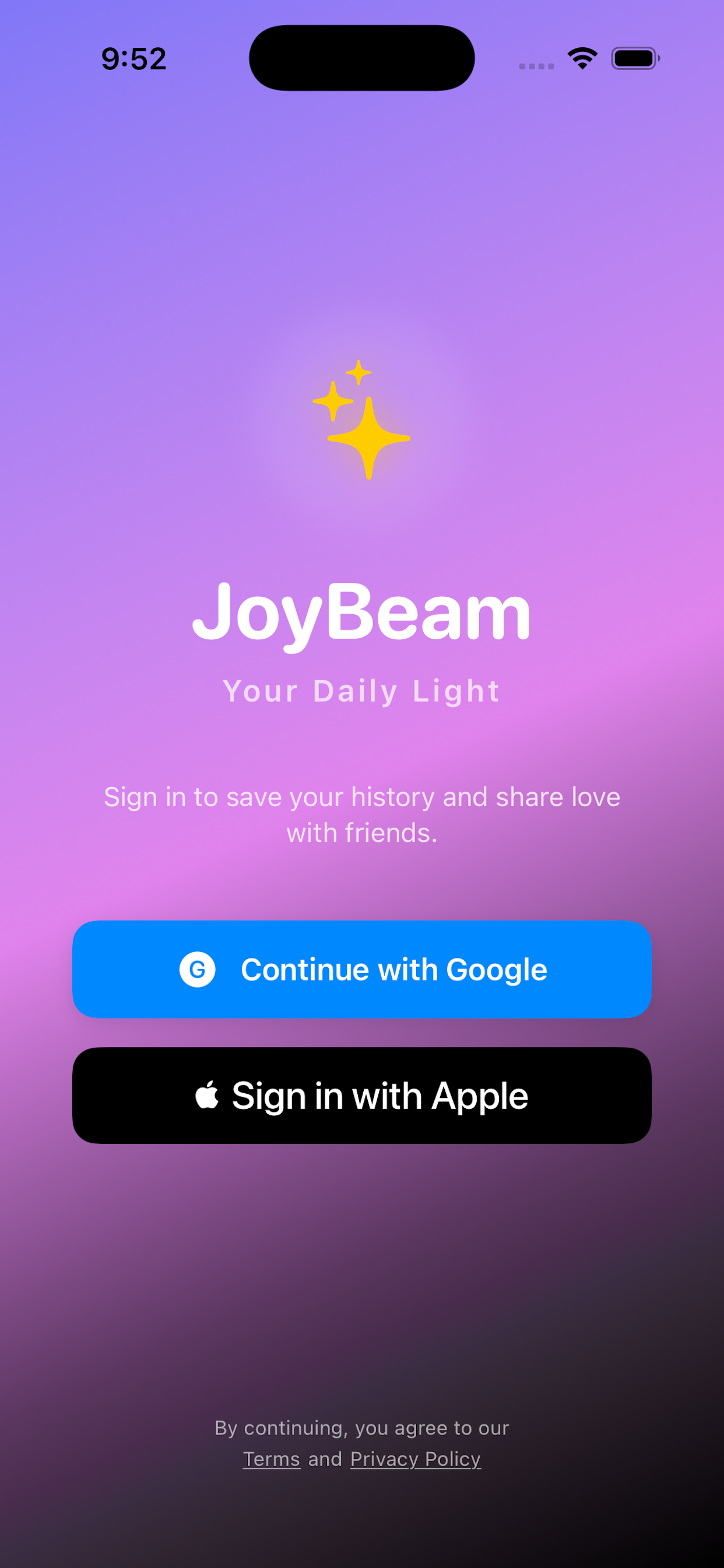 JoyBeam app